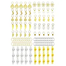 120 шт манжеты для волос полированные многократные замки кольца дреды плетеные бусы филигранные кольца для косичек