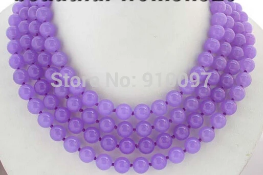 

>>70" 10mm nature round purple jade necklace