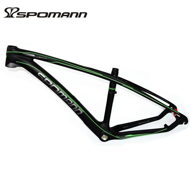 Flash Deal Newest SPOMANN 27.5*15.5/17.5/19.5" inch Mountain bicycle matte UD full carbon fibre bike carbon frame 27.5er MTB parts headsets 17