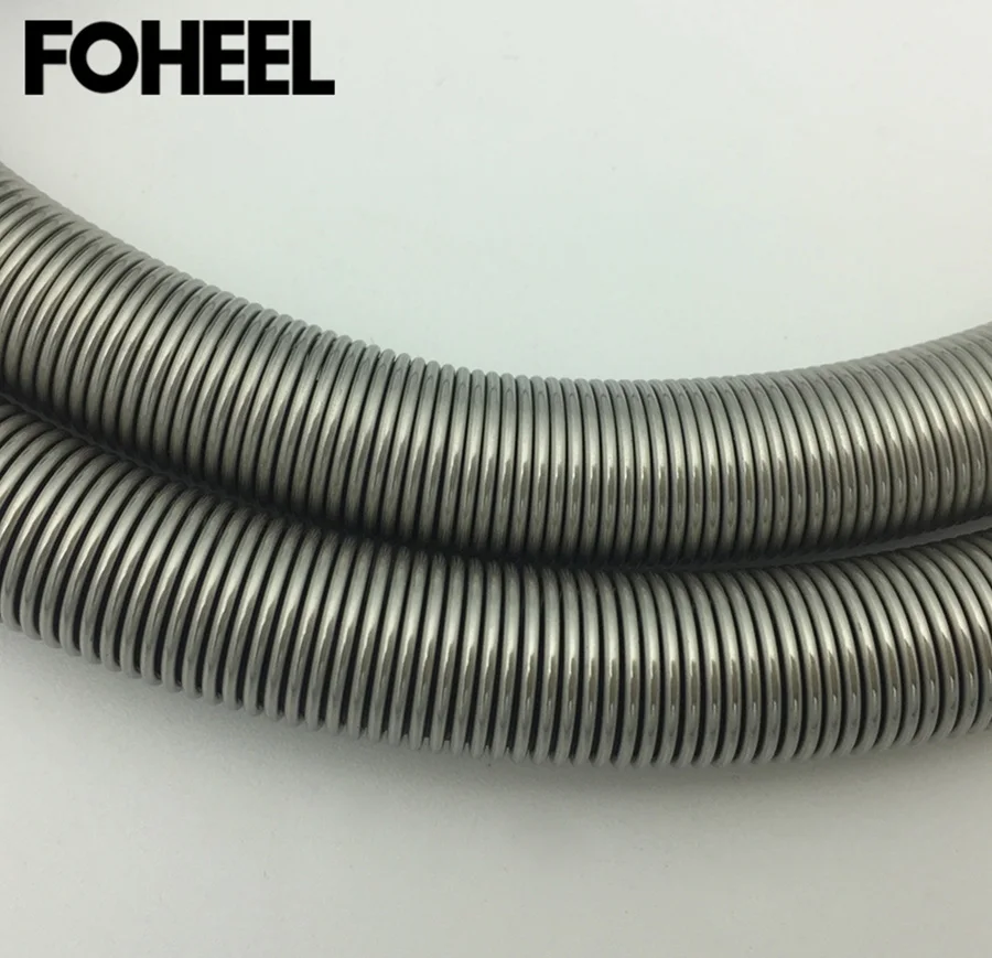 FOHEEL stainless steel shower spring hose water heater explosion-proof braided nozzle pipe brass copper cap silicone tube