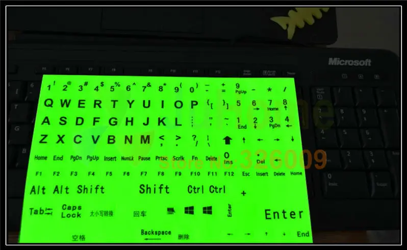 Флуоресцентные наклейки на клавиатуру русский тайский корейский алфавит для всех видов клавиатуры флуоресцентный светящийся макет светит долгое время