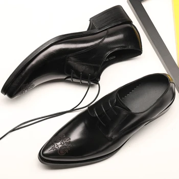 

COSIDRAM Oxford Shoes Men Spring Autumn Formal Shoes Pointed Toe Men Shoes Classic Genuine Leather Men 2019 New Trend RMC-020