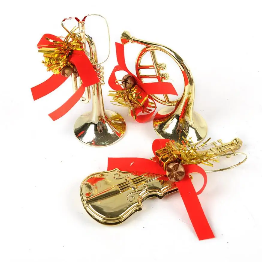 3Pcs Christmas Tree Hanging Musical Instruments Pendant Party