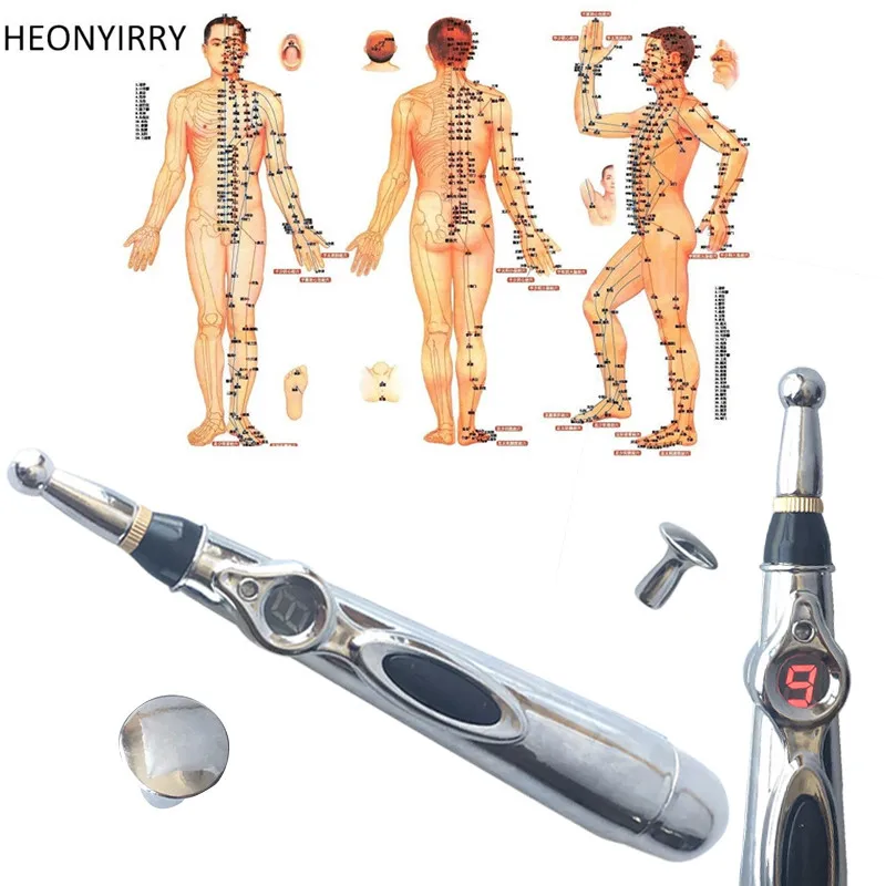 Электронная ручка для иглоукалывания, электрическая меридианская лазерная терапия, лечебная Массажная ручка меридиан, энергетическая ручка, облегчающая боль, инструмент для ухода за лицом