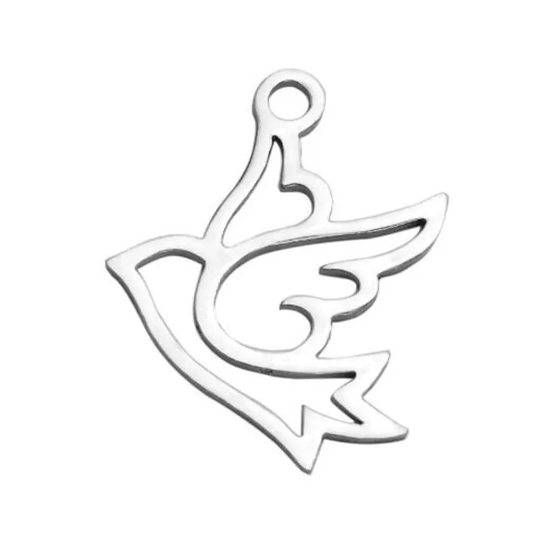 

2018 New Women's Fashion Stainless Steel Jewelry Peace Dove Pendant For Short Necklace Cute Gift Girls Lady 13.*17.6mm