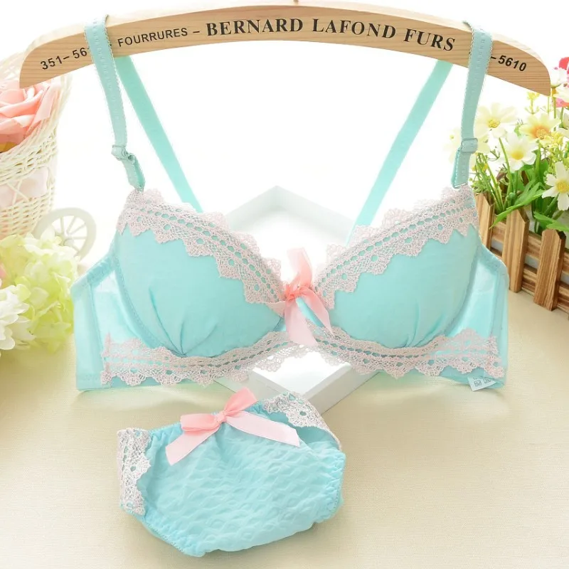 

Lady Lace Push Up Bra Set Top B Cups sujetador encaje Underwear Women Lingerie Sexy Panties And Bra Sets VM