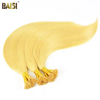 

BAISI Hair Fusion Human Remy Hair I-Tip Straight Hair 16-20 Inch 100% Human Hair