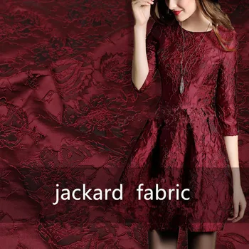 

Jacquard Fabric Burgundy Evening Dress Fabric Payment Link