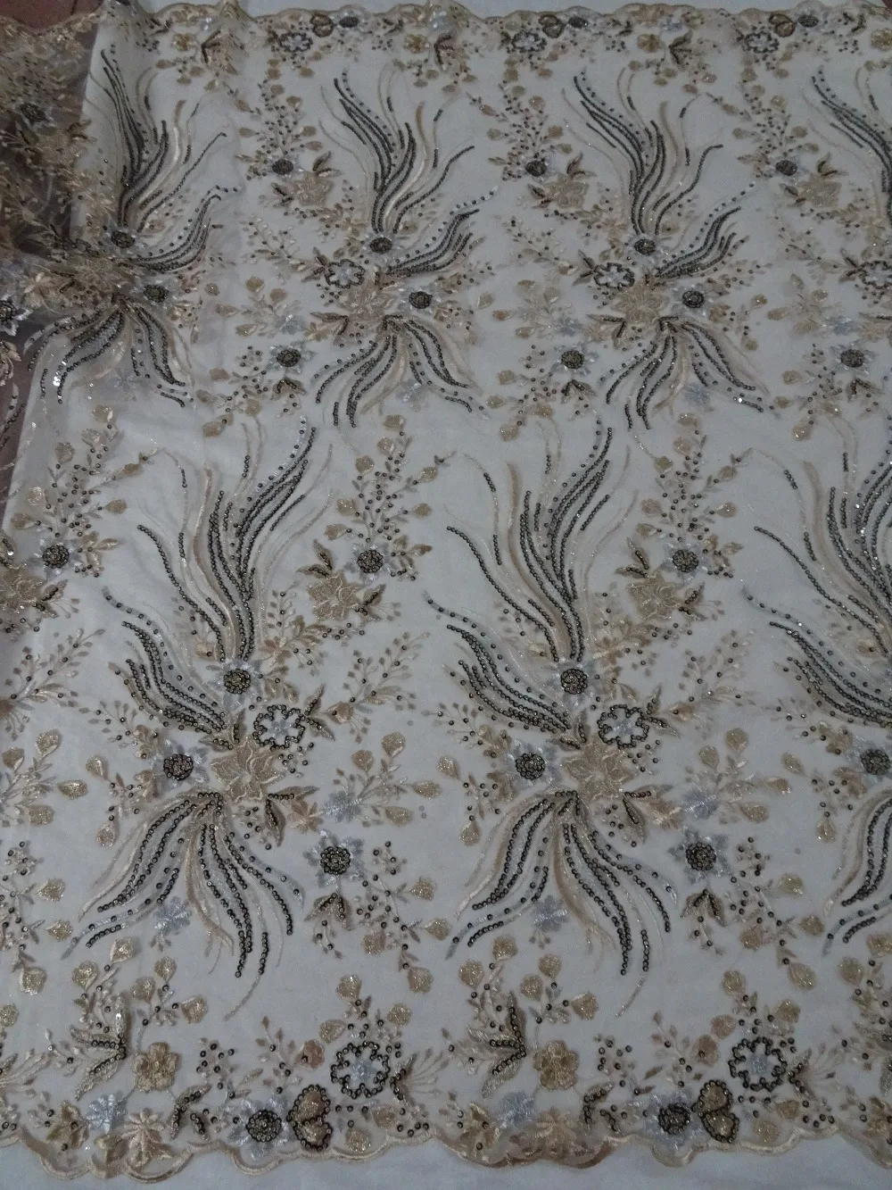 5yard/lot Jolin-32261 african net lace fabric with sequins Good design embroidered | Дом и сад