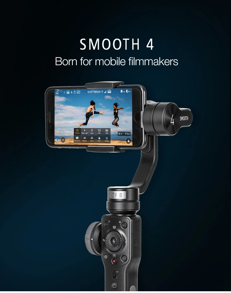 ZHIYUN Smooth 4 ручной 3 оси Gimbal стабилизатор для смартфонов, как iPhone x 8 7 Plus samsung Gopro hero 6 5 session smooth q