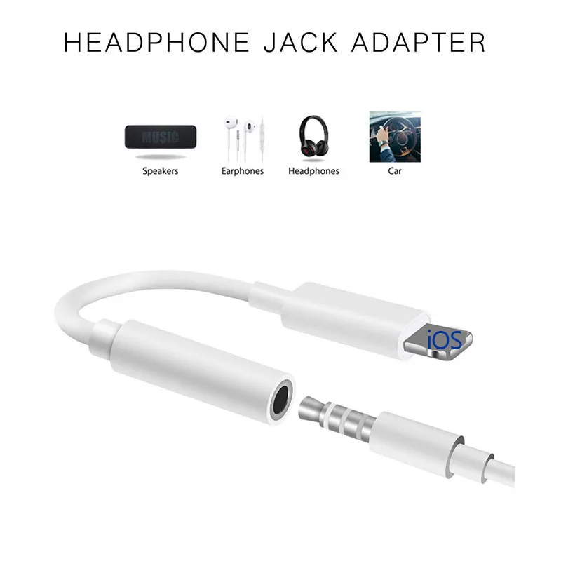 Reilim Audio adapter 3.5 headphone jack adapter for lightning to 3.5mm Audio Cable Connector support ios 12 for iphone 7, 8