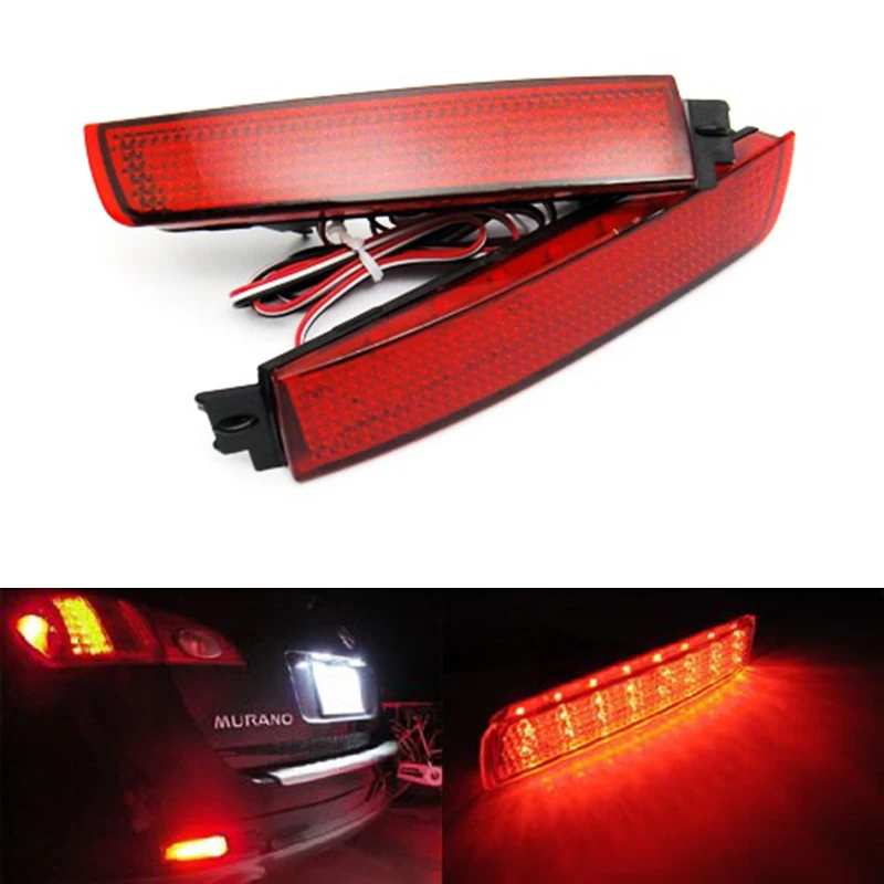Buy 2Pcs LED Bumper Reflector Red lens Tail Brake