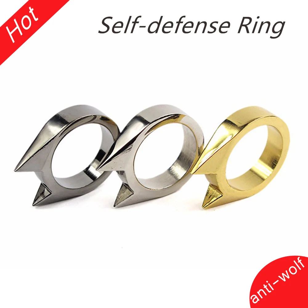 10pcs Cat Ear Mini Alloy Defensive Ring Self Defense Weapons Broken Windows Device Rescue Gear Portable Personal Protection Tool