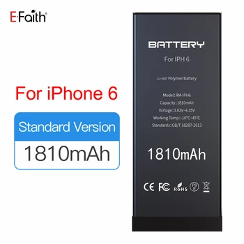 

100PCS/Lot E-Faith Hot Selling Lithium Battery For Apple iPhone 6 6G Internal Replacement Batteries 1810mAh Fast Shipping