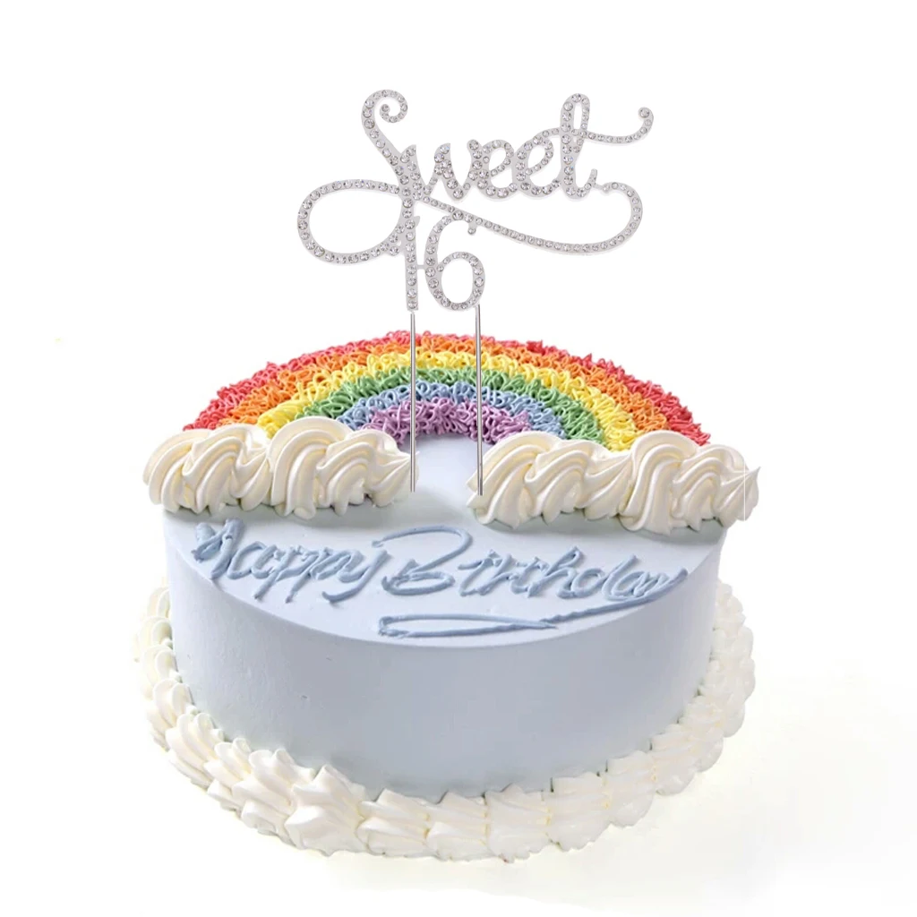 Sweet 16 Birthday Cupcake Toppers,Girl's Birthday Party Decorations Favors Cake Decorations Picks