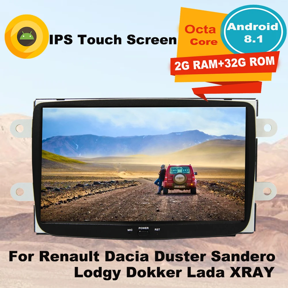 

32GROM Android8.1 Car Radio GPS Multimedia Stereo For Renault Dacia Duster Sandero Lodgy Dokker Lada XRAY Auto Navigation Player