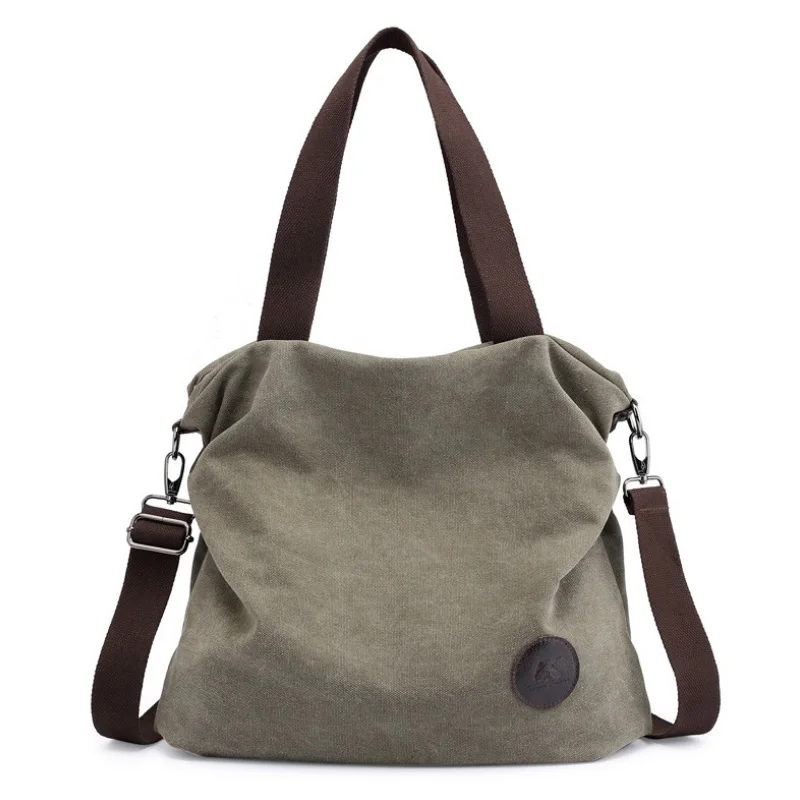 Women Canvas Handbag Simple Tote Female Casual Shoulder Bag Ladies Large Capacity Shopping Bags Student Crossbody Messenger Bag