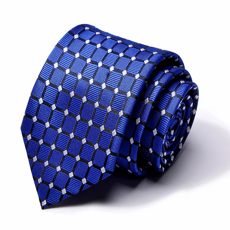 2018 новый классический плед мужские роскошные шелковые мужские галстуки в клетку геометрический деловые галстук свадьба британского cravatte