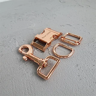 Rose Gold Пряжка с гравировкой, мы предоставляем услуги лазерной гравировки логотип производитель покрытая металлической пряжкой diy 25 мм ошейник для собак части 4 цвета - Цвет: Rose Gold
