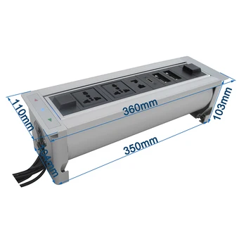 

2019 New Tabletop Motorized conference furniture socket / Desktop Hidden Power Outlets for Conference Furniture long option