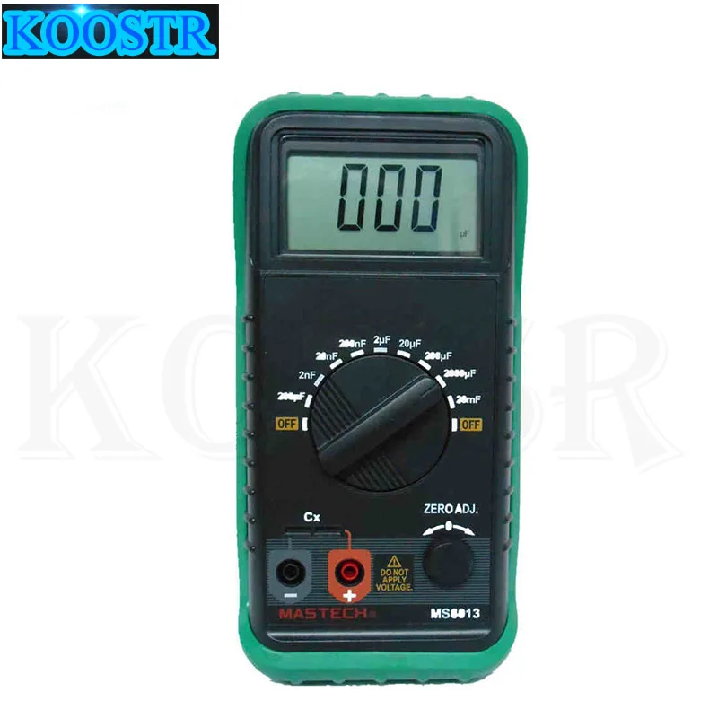 

MASTECH MS6013 1999 Counts Portable 3 1/2 Digital Capacitance Meter Capacitor Tester 200pF to 20mF