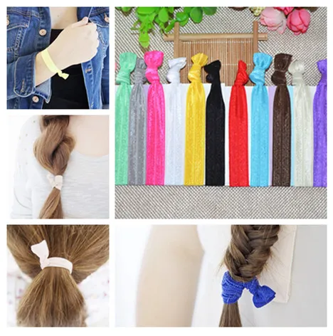 

Free DHL Shipping 200pcs/lot colorful elastic ribbons hair ties