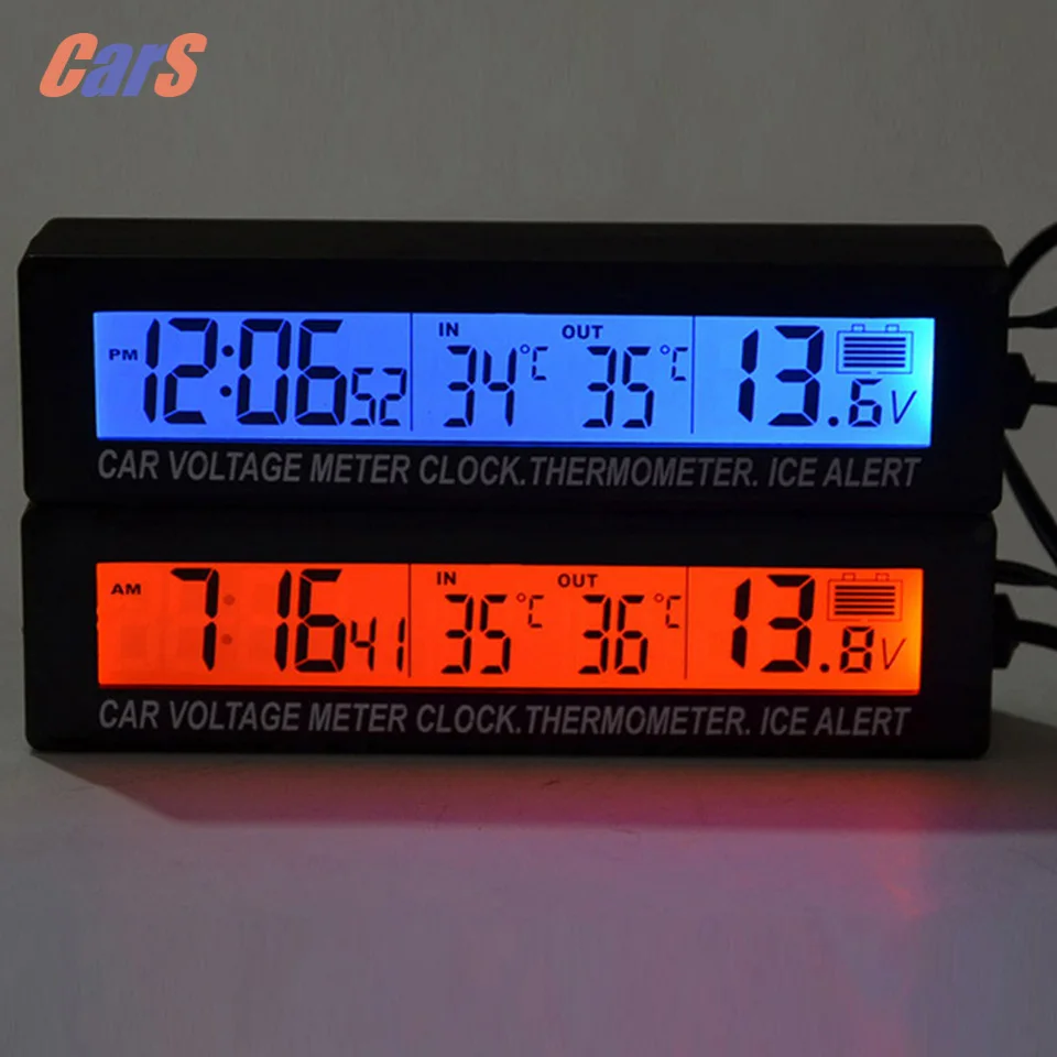 Buy 12V/24V Digital Car Voltage Meter 3 in 1 Digital