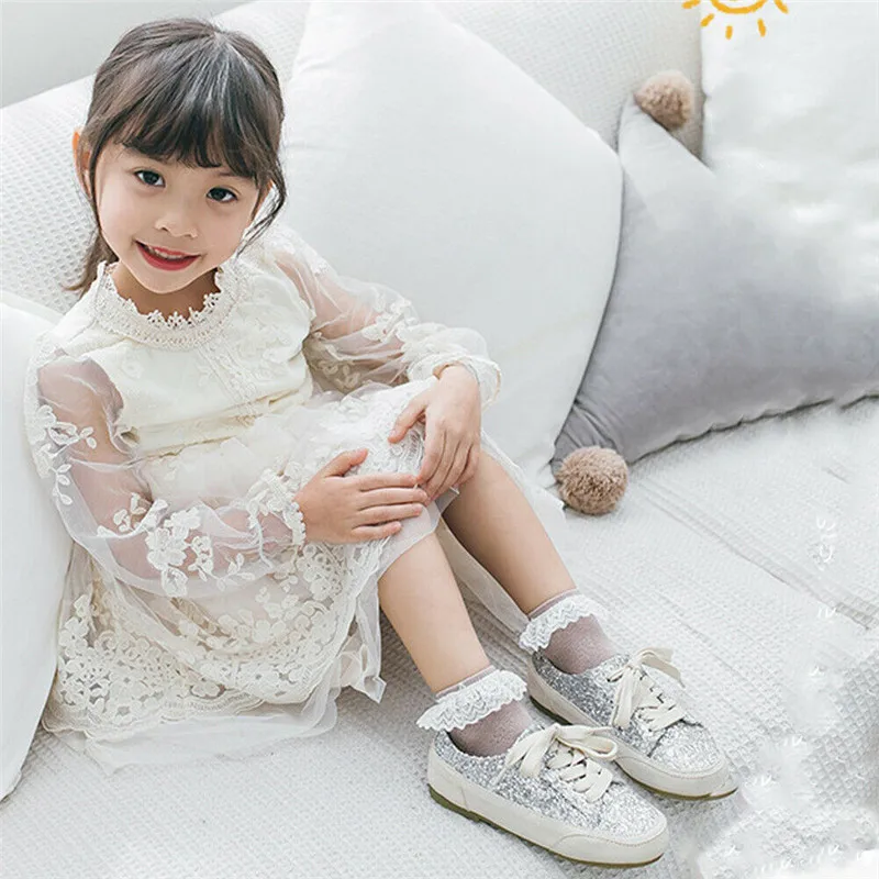 PUDCOCO Lovely Baby Girls Kid Socks Soft Cotton Princess Lace Breathable TUTU Socks Frilly Ankle Socks 9-17cm