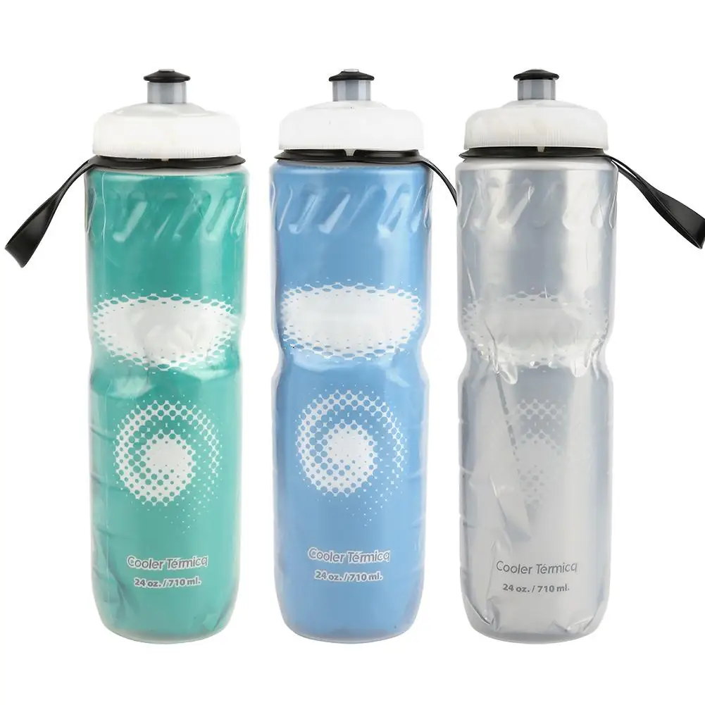 

710ML Outdoor Dual Layer Thermal Keeping PE Sport Bottle Hot Cold Water Cycling Water Bottle Cycling Equipment
