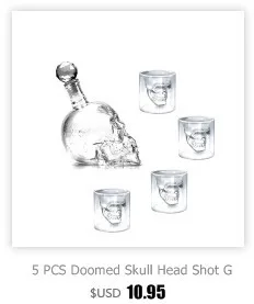 3 sizes Two ways Shot Transparent Crystal Skull Head Glass Cup For Whiskey Wine Vodka Bar Club beer wine glass