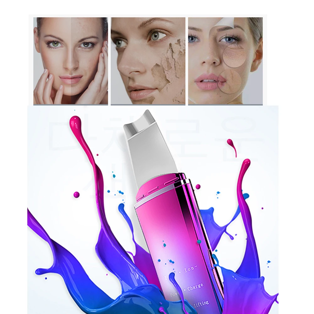 Joyjuly Ultrasonic Skin Scrubber Refreshing Instrument Ultrasonic Ion Skin Cleaner Facial Cleansing Spatula Beauty Instrument Home Use Beauty Devices Aliexpress