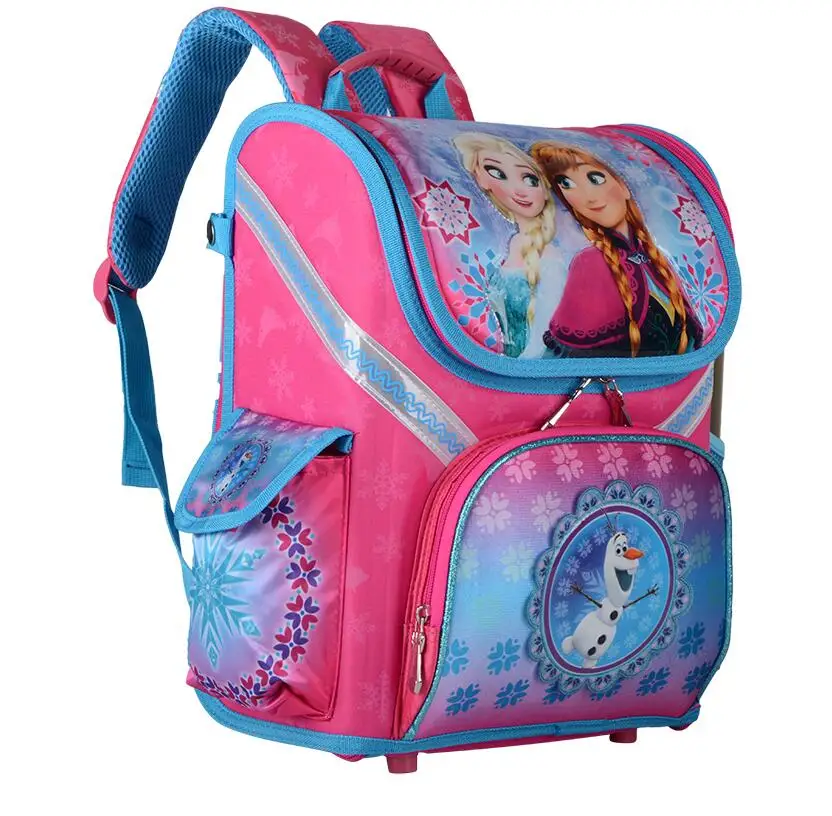 Новые Девушки мультяшная Снежная королева школьная сумка-рюкзак детская ортопедическая школьный Анна рюкзак с изображением Эльзы Mochila