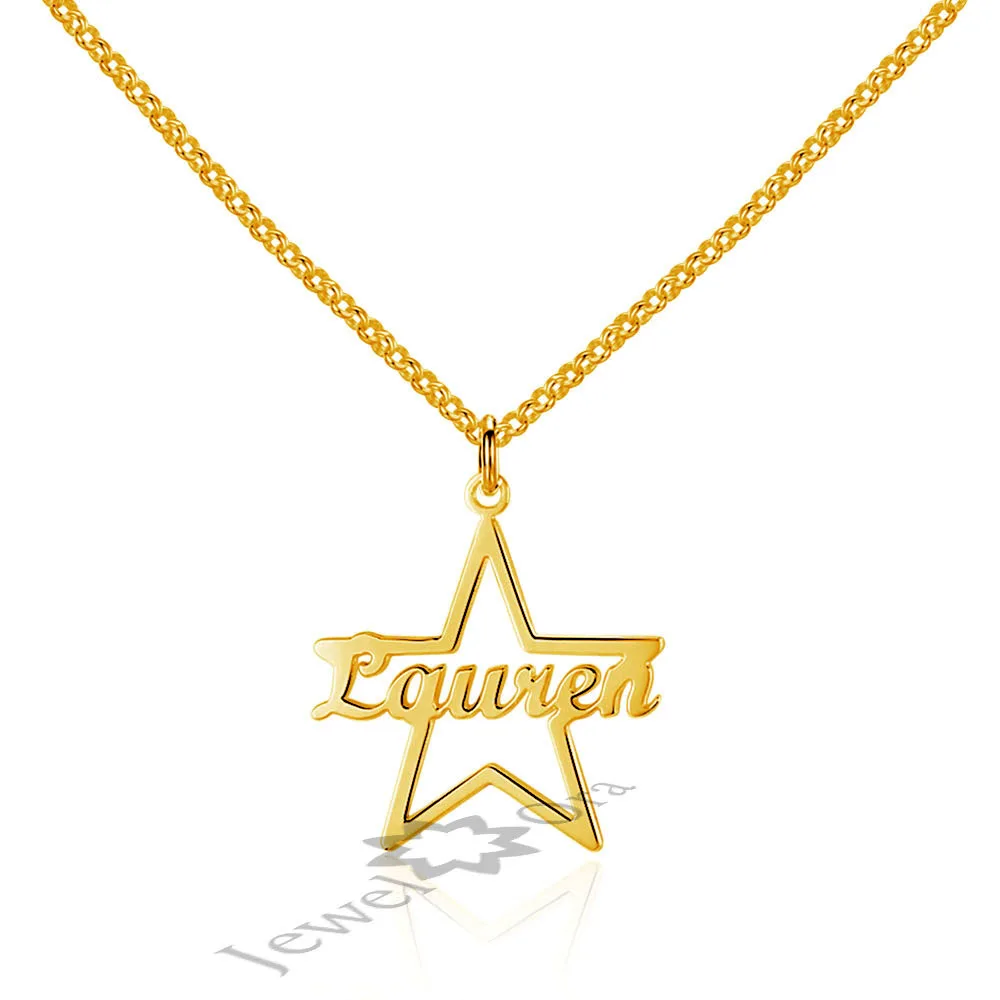 

Personalized Engrave Five Point Stars Pendants DIY Name Necklaces 925 Sterling Silver Necklaces & Pendants Best Frienship Gift