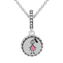 Подходит Pandora Подвески Браслеты 925 стерлингового серебра дочь палка фигура очаровательные бусины-Подвески для изготовления ювелирных изделий Berloque