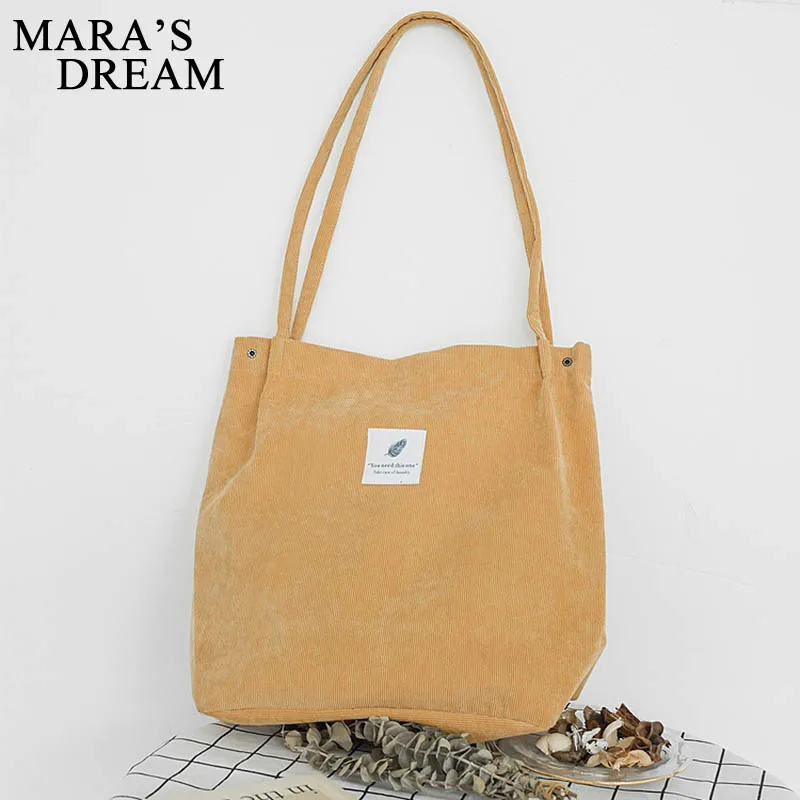 Mara's Dream women's Handbags Student Corduroy Tote Casual Solid Color Shoulder Bag Reusable Women Bag Shopping Beach Bag Mara's Dream women's Handbags Student Corduroy Tote Casual Solid Color Shoulder Bag Reusable Women Bag Shopping Beach Bag