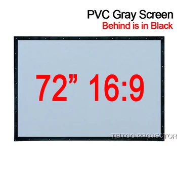 

72 inches 16:9 3D HD LCD LED DLP Movie Data Projector Projection Screen PVC Soft Grey-Black Curtain Film with Eyelets