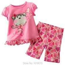 Nouveau 2017 Marque Qualité 100% Coton Bébé Filles Vêtements Ensembles À Manches Courtes Enfants Vêtements D’été Bébé Filles Vêtements Set Outwear