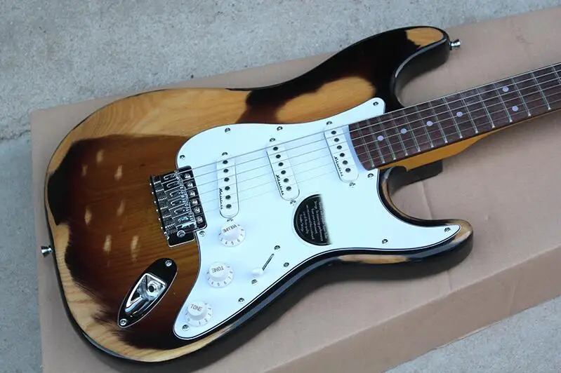 

Factory custom Vintade Style Electric Guitar with White Pickguard Pickups,Rosewood Fingerboard,offering customized services
