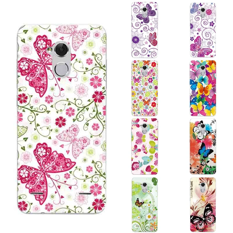 

For ZTE Blade V7 Lite Phone Case 5.0 Inch Transparent Ultra Thin Zte V7 Lite Shell 0.6mm Colorful Butterfly Pattern Fundas