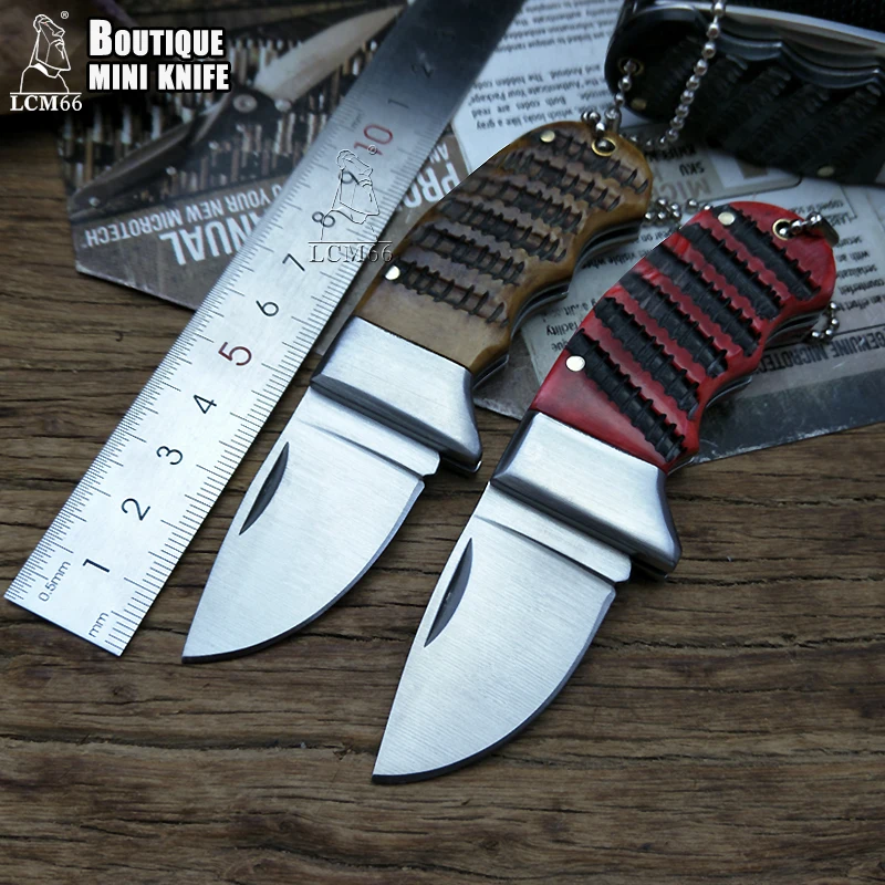 

Pocket Folding Knife Outdoor tool bone+Steel Handle Survival Knives,Mini Rescue take Knife,Gift Knives Keychain tool Free sharp