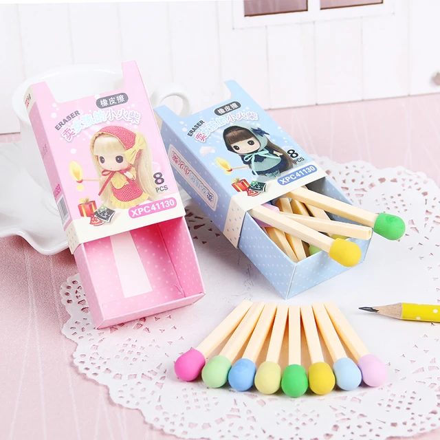 Kawaii 8 pcs/pack Matches Eraser 3