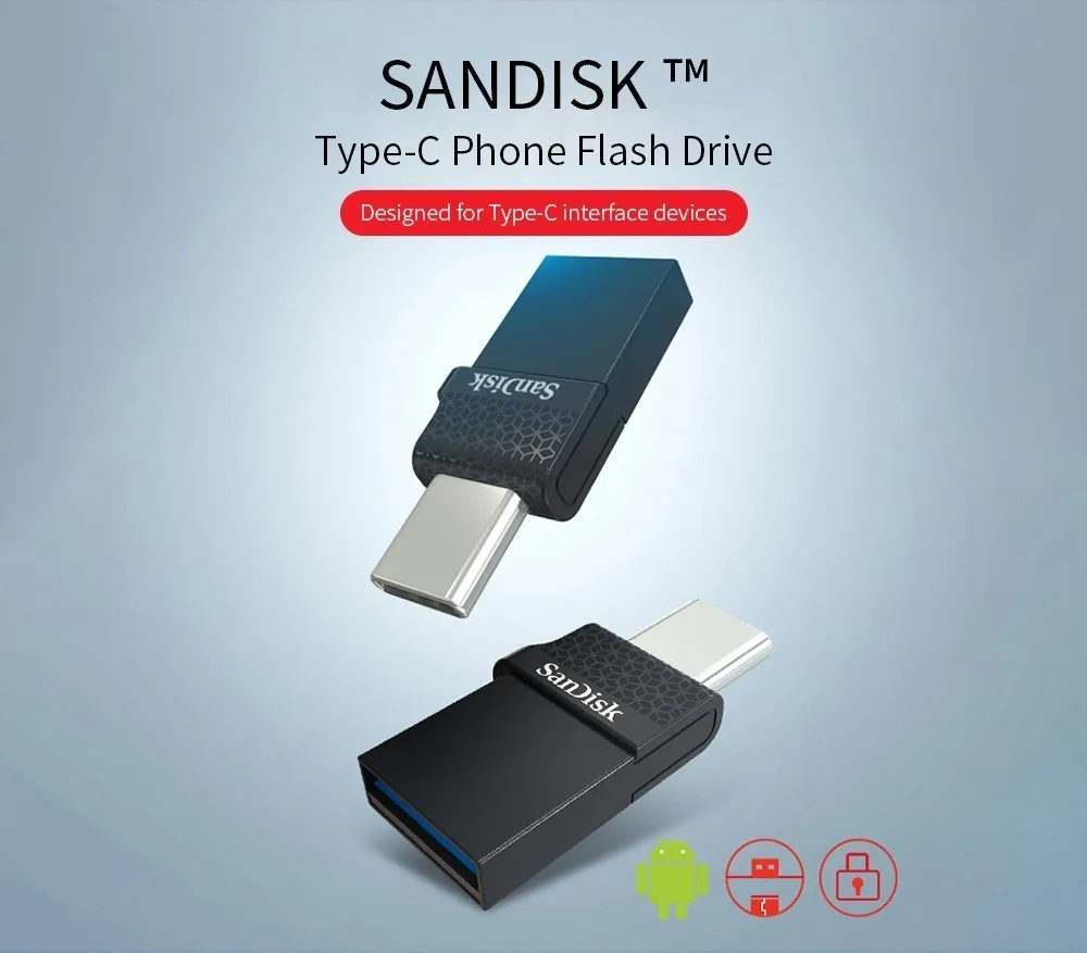 Sandisk type-C USB двойной OTG USB флеш-накопитель 32 Гб 16 Гб 64 Гб 128 ГБ высокоскоростной Многофункциональный флеш-накопитель 2,0 флешки