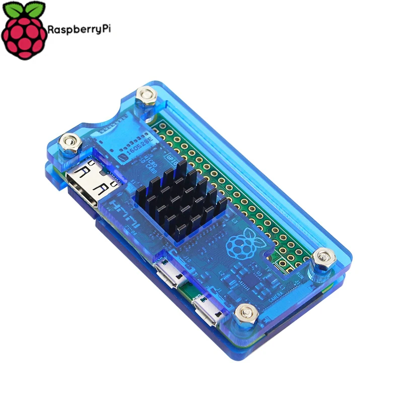 Raspberry Pi Zero W беспроводной акриловый чехол с радиатором прозрачный черный синий