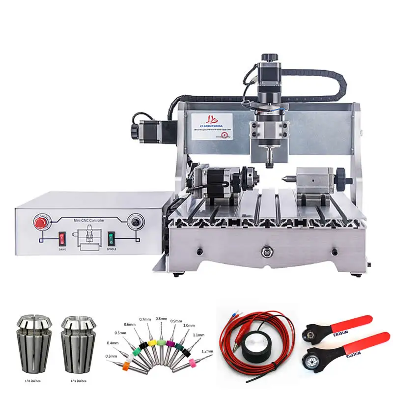 

cnc router 4030 mini cnc engraving machine 3040 rotary axis 4 axis cnc tools ER11 collet