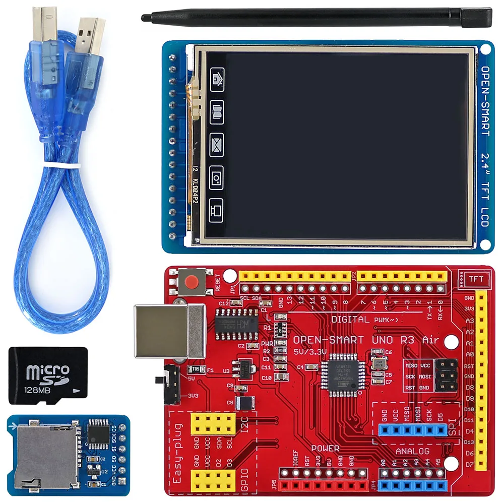 Открытый Смарт 2,4 дюймов 240*320 TFT lcd сенсорный экран коммутационная плата комплект с простым подключением UNO R3 воздушная плата для Arduino UNO R3/Nano