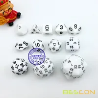 Bescon 60 Side Dice Set, 12pcs Polyhedral Dice Set D3-D60, D3 D4 D6 D8 D10 D% D12 D20 D24 D30 D50 D60 RPG Dice Set in White 1