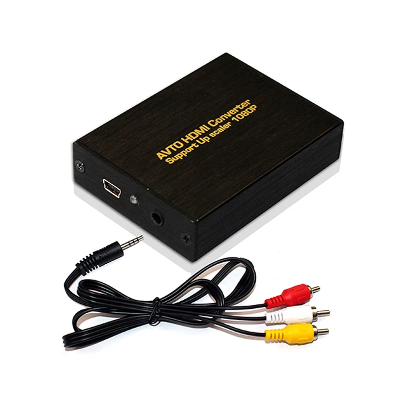 Mini AV Composite Video Audio RCA CVBS to HDMI Black Converter Box with