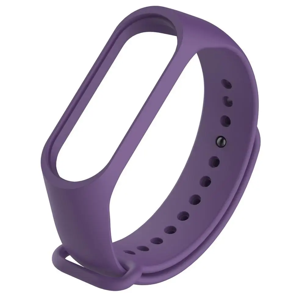 Сплошной цвет браслет на запястье ремешок браслет с безопасной быстрее Смарт часы аксессуары для Xiaomi Band 3 замена браслета - Цвет: Фиолетовый