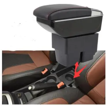 For Ford Fiesta 2009-2015 Center Centre Console Storage Box Armrest Arm Rest Rotatable 2010 2011 2012 2013 2014 2015 UOK 