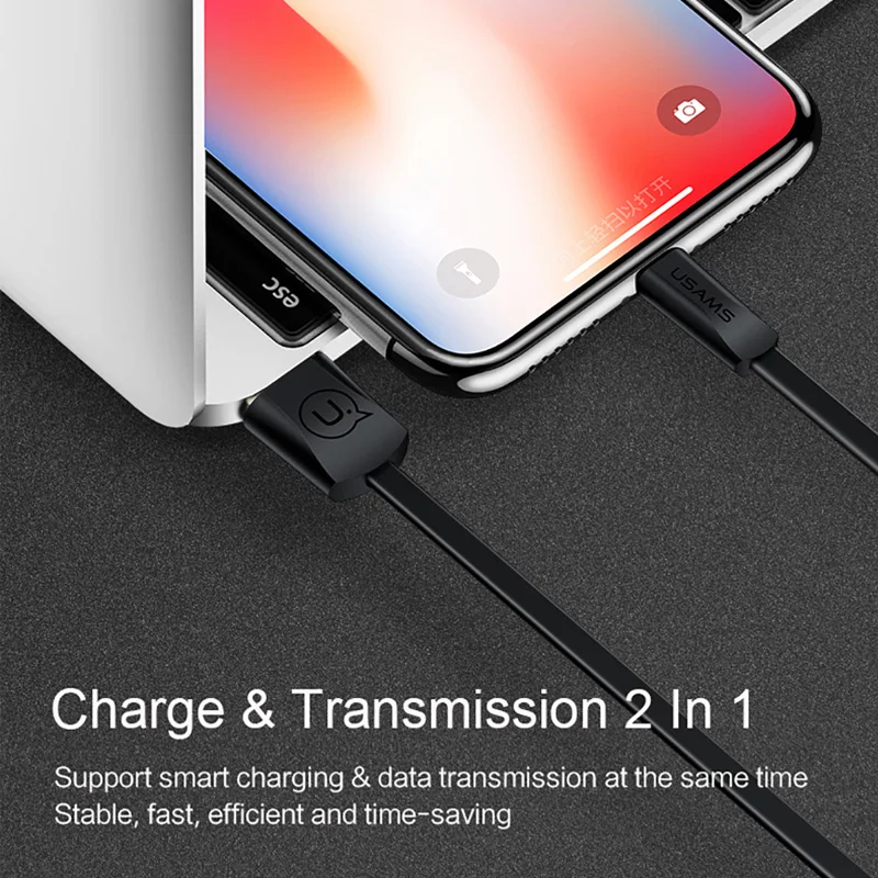 Кабель USB типа C usb кабель USAMS Type для зарядки и передачи данных Samsung s9 s8 Oneplus 6 t
